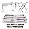Angelhocker Campingtisch und Stuhlset mit 4 Sitzen - 60C04U
